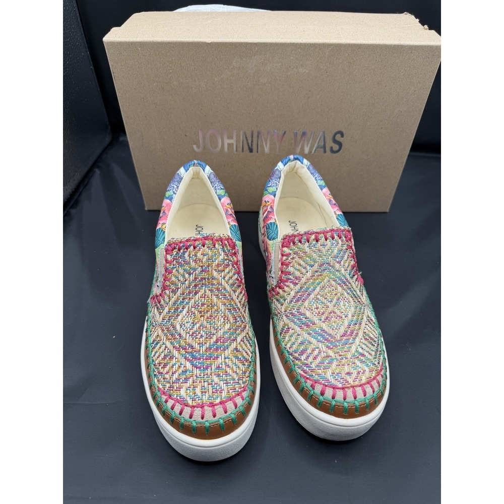 NWT In Box Johnny Was Patchwork Slip on Sneaker Shoe Great For Gift 7M  $248